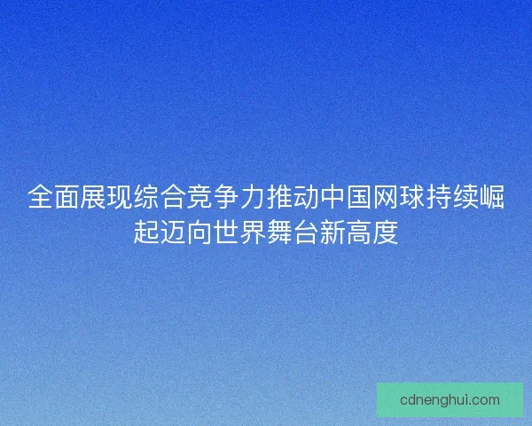 全面展现综合竞争力推动中国网球持续崛起迈向世界舞台新高度